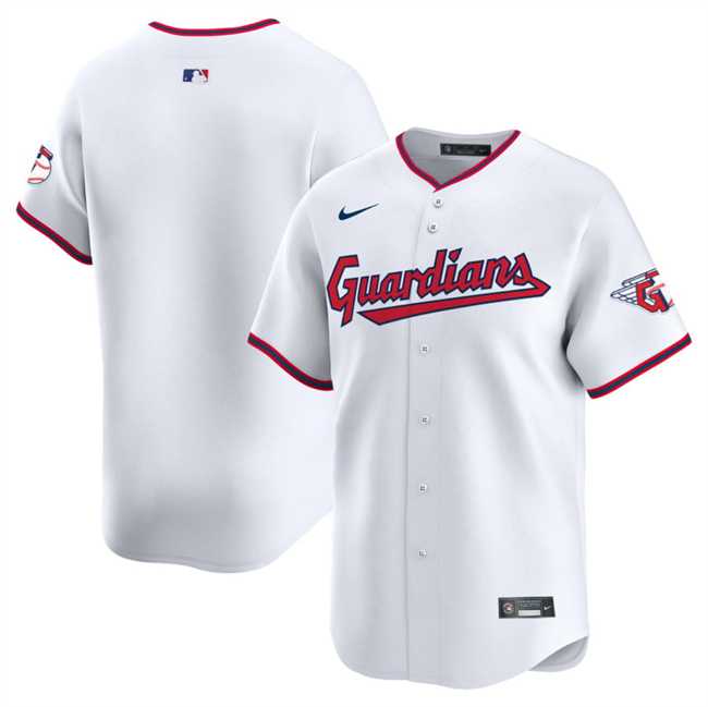 Mens Cleveland Guardians Blank White Home Limited Stitched Jersey Dzhi
